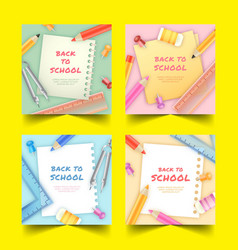 Realistic Back School Banners Collection Design