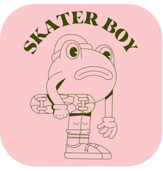 Skater Boy Frog Retro