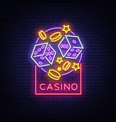 Casino Is A Neon Sign Neon Logo Emblem Gambling