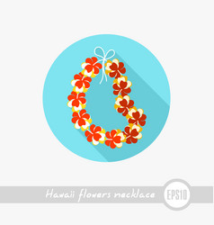 Hawaii Flowers Necklace Wreath Icon Vacation