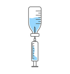 Saline Filling Medical Syringe Icon A Cartoon