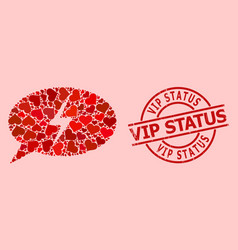 Textured Vip Status Stamp And Red Valentine