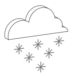 Snowfall Isometric Outline Icon