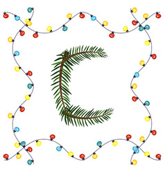 Letter C From Green Christmas Tree