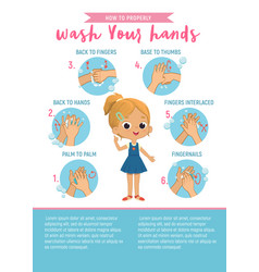 How To Wash Your Hands Six Step Poster Infographic