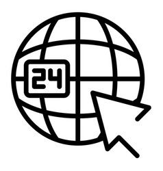 Global Contact Service Icon Outline Style