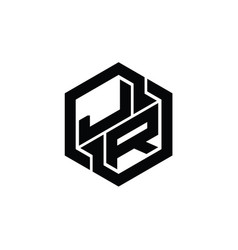 Jr Logo Monogram Gaming Hexagon Geometric Shape