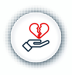 Line Broken Heart Or Divorce Icon Isolated On