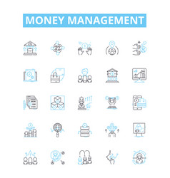 Money Management Line Icons Set Budgeting