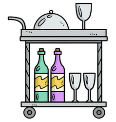 Food Cart Cartoon Colored Clipart