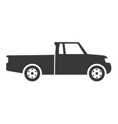 Car icon side view set black silhouette Royalty Free Vector