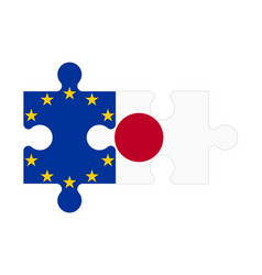 Puzzle Of Flags Of Eu And Japan