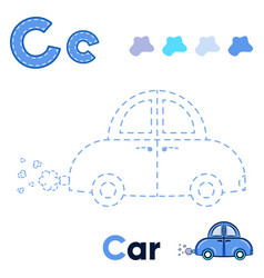 Alphabet Trace And Color Car For Letter C