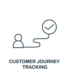 Customer Journey Tracking Line Icon Monochrome