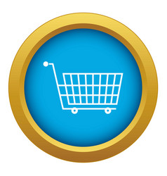 Large Empty Supermarket Cart Icon Blue