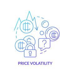 Price Volatility Blue Gradient Concept Icon