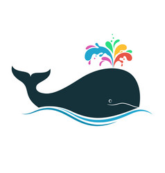 Whale With Multicolored Blow Spout