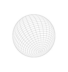 3d Sphere Wireframe Icon Isolated On White