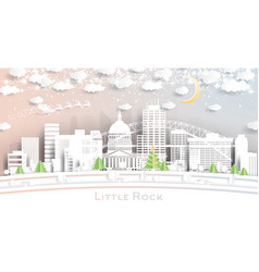 Little Rock Arkansas Usa City Skyline In Paper