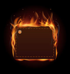 Burning Blank Tag Price Label In Realistic Fire