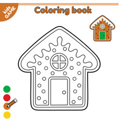 Coloring Page With Christmas Gingerbread House