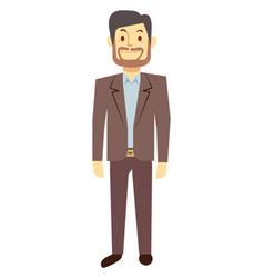 Confident Man In Suit Cartoon Character Office