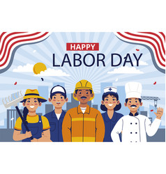 Flat Background Us Labor Day Celebration