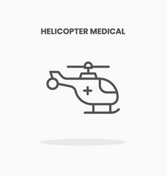 Helicopter Medical Icon Line