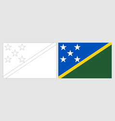 Coloring Flag Set Of Solomon Islands