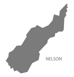 Nelson New Zealand Map Grey