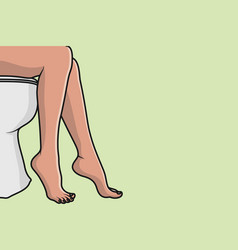 Woman Sitting On Toilet