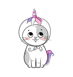 Cute Cartoon Cat In Carnival Costume