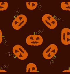 Halloween Pattern Pumpkins On A Dark Background