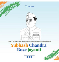 Subhash Chandra Bose Jayanti Banner Design