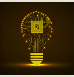 Technology Neon Light Bulb Circuit Board With Cpu