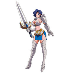 Anime Female Knight On White