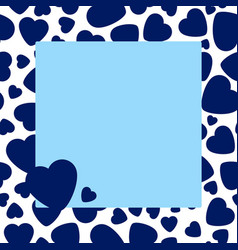 Frame With Dark Blue Heart On White