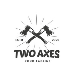 Vintage Double Crossed Ax Throwing Logo Retro