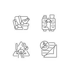 Accidents Prevention Linear Icons Set