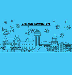 Canada Edmonton Winter Holidays Skyline Merry