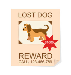 Cartoon Color Lost Dog Ad Poster Card