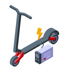 Charging Scooter Icon Isometric Food