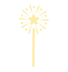 Cute Sparkler Flat Clip Art Magic Wand Doodle