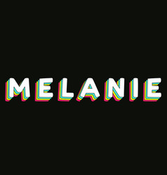 Melanie - Retro Rainbow Typography Faded Style