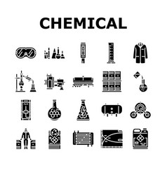 Chemical Engineer Research Icons Set