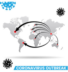 Coronavirus Outbreak Grey World Map