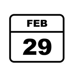 February 29th Date On A Single Day Calendar