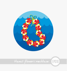 Hawaii Flowers Necklace Wreath Icon Vacation