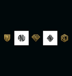 Initial Letters Anu Logo Designs Bundle