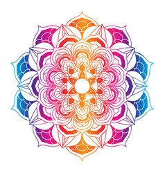 Rainbow Coloured Decorative Mandala Design